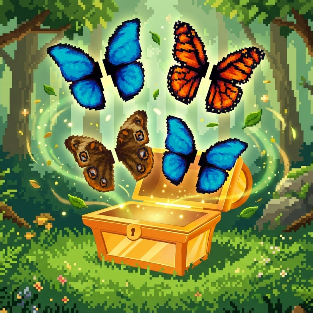 กุญแจสุ่มแฟชัน Butterfly